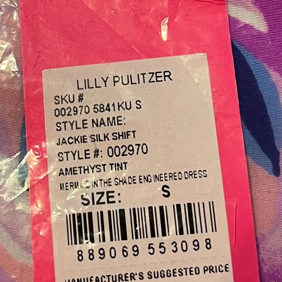 Lilly Pulitzer Mermaid Jackie Silk Shift Dress Size Small NWT - Picture 2 of 3